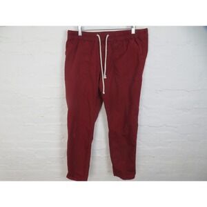 Pact Pants Mens Large Red Jogger Chino Organic Cotton Elastic Waist Casual